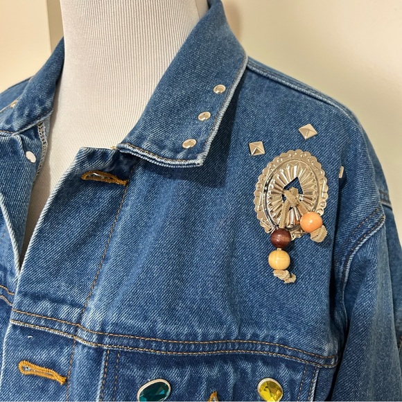 Arizona Jean company XL cowboy southwest embroidered jean jacket - Picture 3 of 9